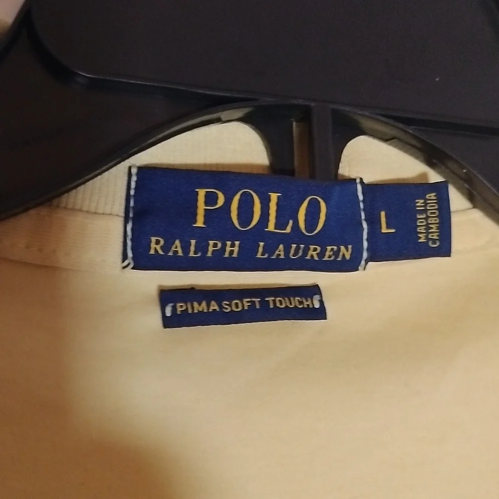 Polo by Ralph Lauren Men's Light Yellow Polo Shirt Size L